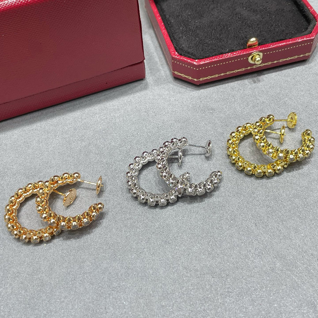 [Eterna Jewels]CLASH FULL DIAMOND MEDIUM EARRINGS