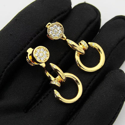 [Eterna Jewels]JUSTE HALF DIAMOND DOUBLE EARRINGS