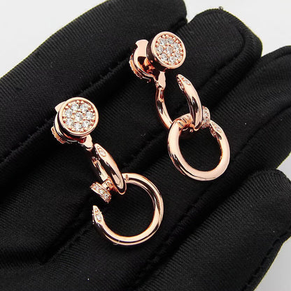 [Eterna Jewels]JUSTE HALF DIAMOND DOUBLE EARRINGS