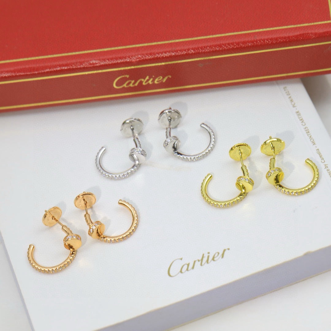 [Eterna Jewels]JUSTE FULL DIAMOND DOUBLE EARRINGS