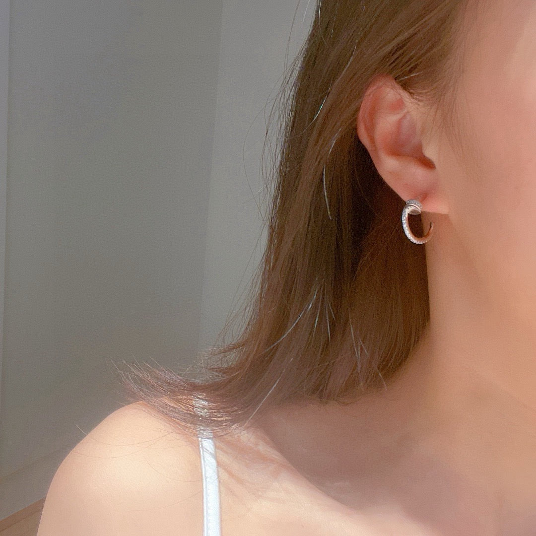 [Eterna Jewels]JUSTE FULL DIAMOND DOUBLE EARRINGS