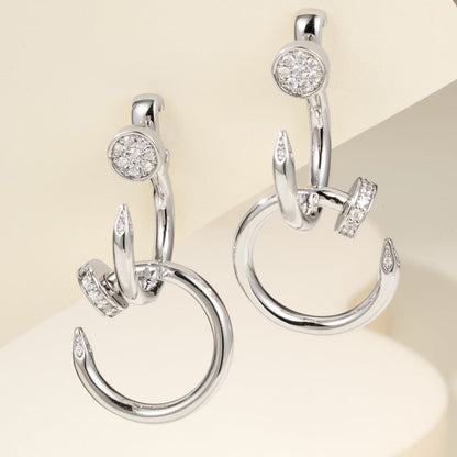 [Eterna Jewels]JUSTE HALF DIAMOND DOUBLE EARRINGS