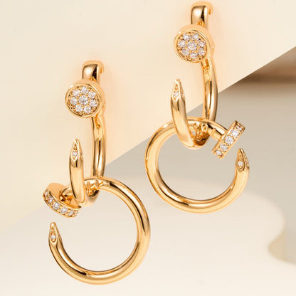 [Eterna Jewels]JUSTE HALF DIAMOND DOUBLE EARRINGS