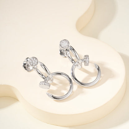 [Eterna Jewels]JUSTE HALF DIAMOND DOUBLE EARRINGS
