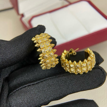 [Eterna Jewels]CLASH 9.2MM FULL DIAMOND DOUBLE ROW EARRINGS