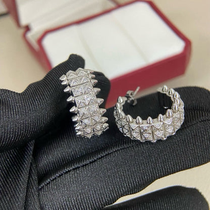 [Eterna Jewels]CLASH 9.2MM FULL DIAMOND DOUBLE ROW EARRINGS