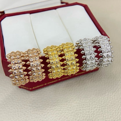 [Eterna Jewels]CLASH 9.2MM FULL DIAMOND DOUBLE ROW EARRINGS