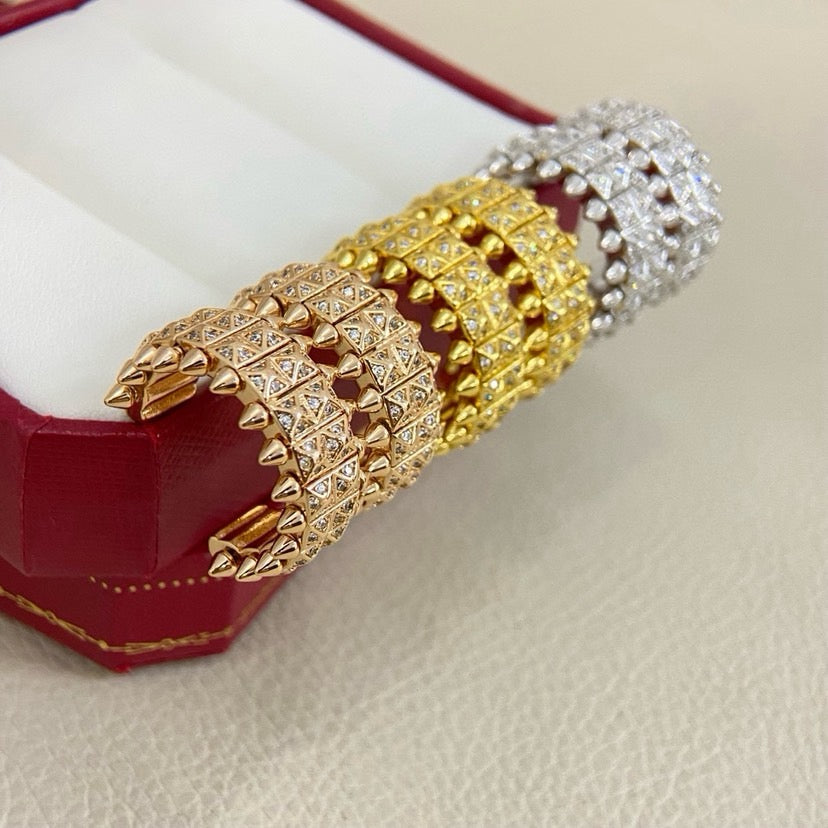[Eterna Jewels]CLASH 9.2MM FULL DIAMOND DOUBLE ROW EARRINGS