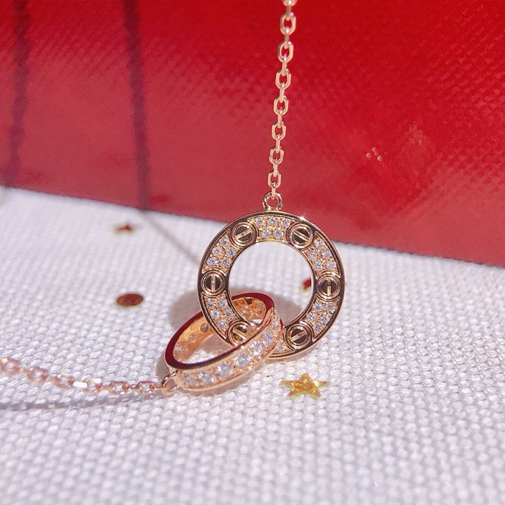 [Eterna Jewels]LOVE  FULL DIAMOND PENDANT NECKLACE