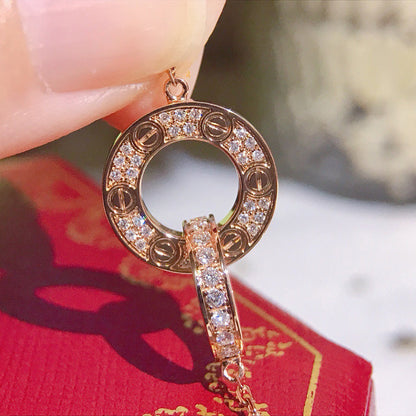 [Eterna Jewels]LOVE  FULL DIAMOND PENDANT NECKLACE