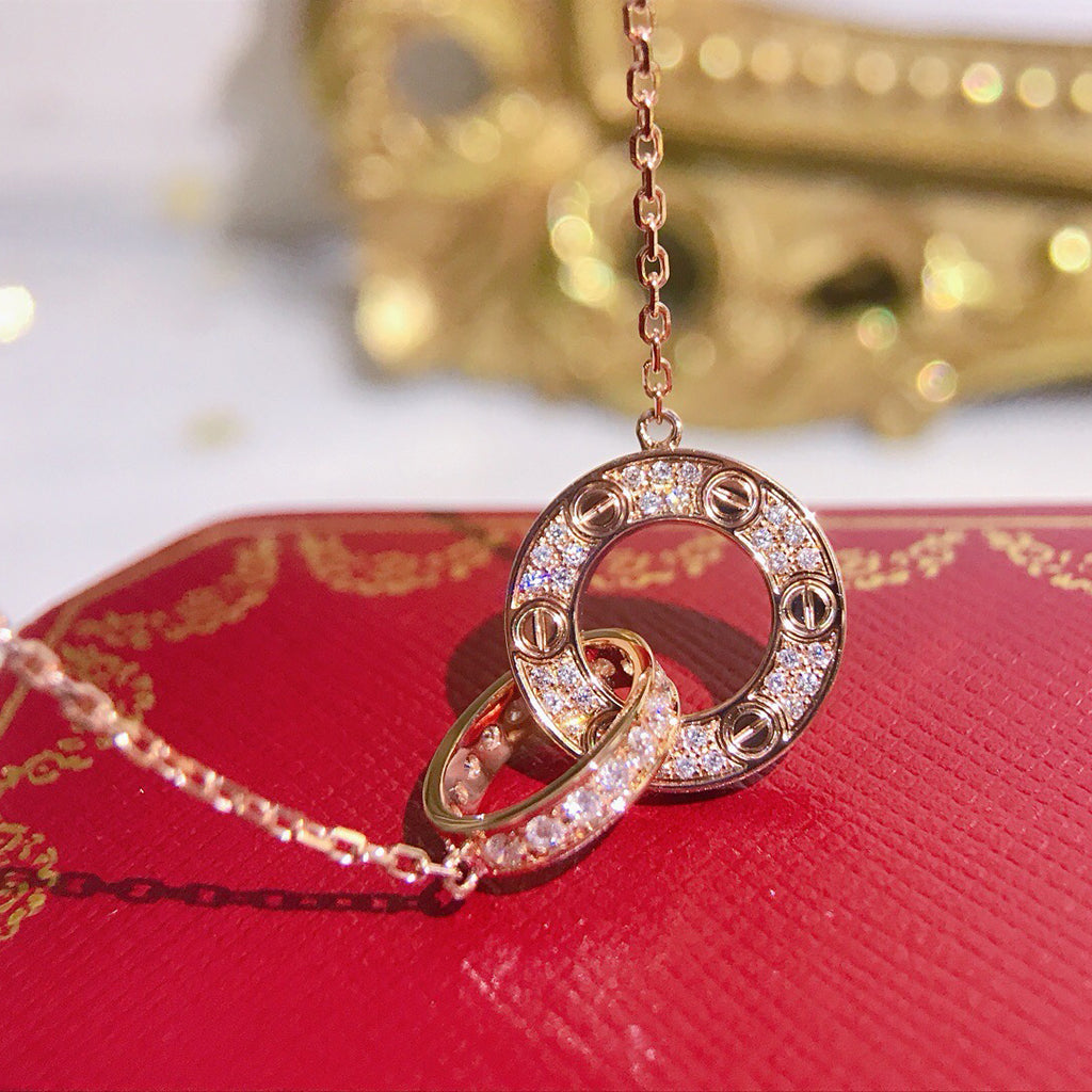 [Eterna Jewels]LOVE  FULL DIAMOND PENDANT NECKLACE