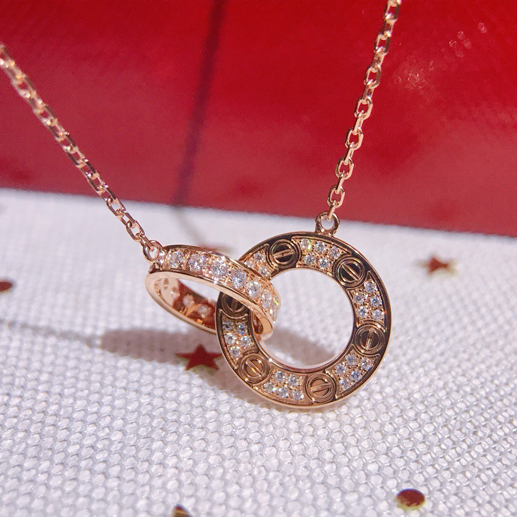 [Eterna Jewels]LOVE  FULL DIAMOND PENDANT NECKLACE
