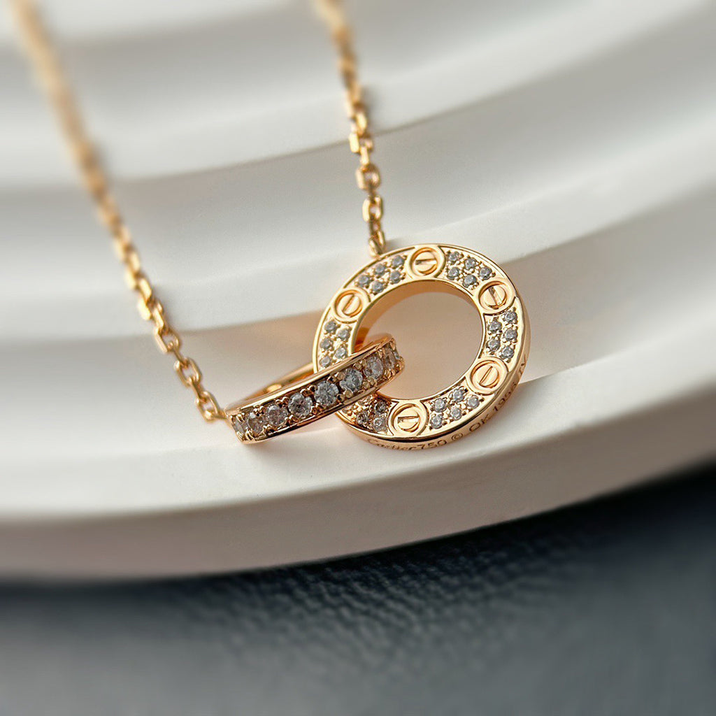 [Eterna Jewels]LOVE  FULL DIAMOND PENDANT NECKLACE