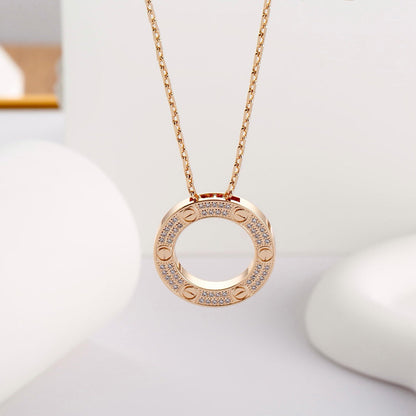 [Eterna Jewels]LOVE NECKLACE 16MM  FULL DIAMOND