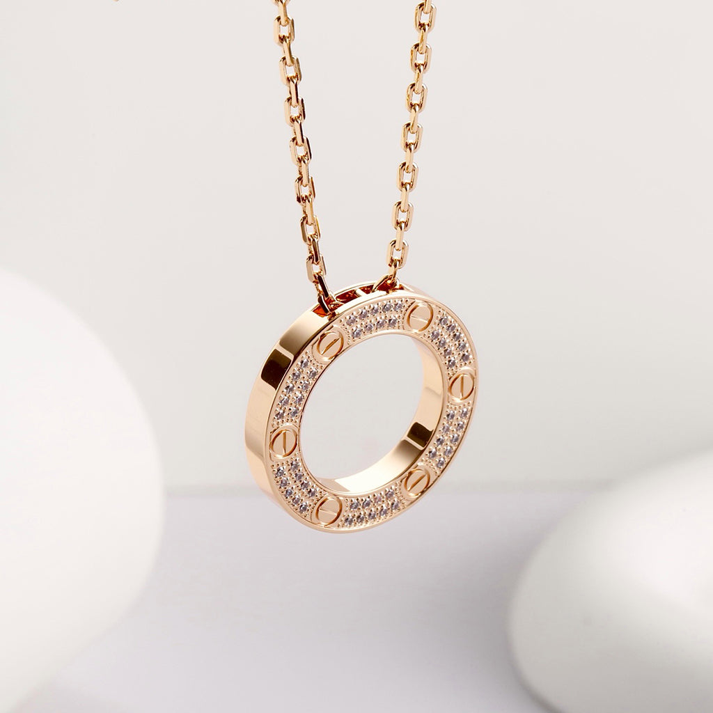 [Eterna Jewels]LOVE NECKLACE 16MM  FULL DIAMOND