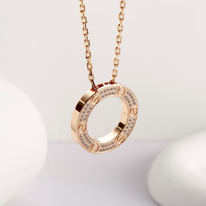 [Eterna Jewels]LOVE NECKLACE 16MM  FULL DIAMOND