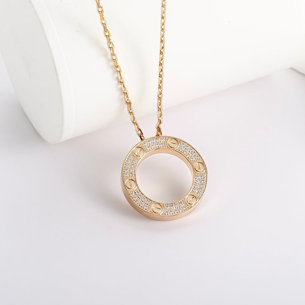 [Eterna Jewels]LOVE NECKLACE 16MM  FULL DIAMOND