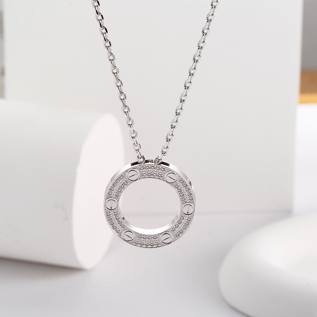 [Eterna Jewels]LOVE NECKLACE 16MM  FULL DIAMOND