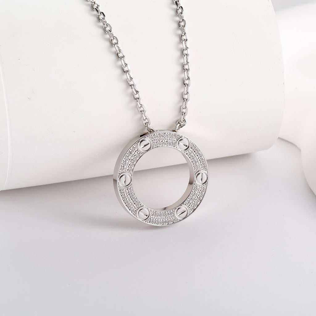 [Eterna Jewels]LOVE NECKLACE 16MM  FULL DIAMOND