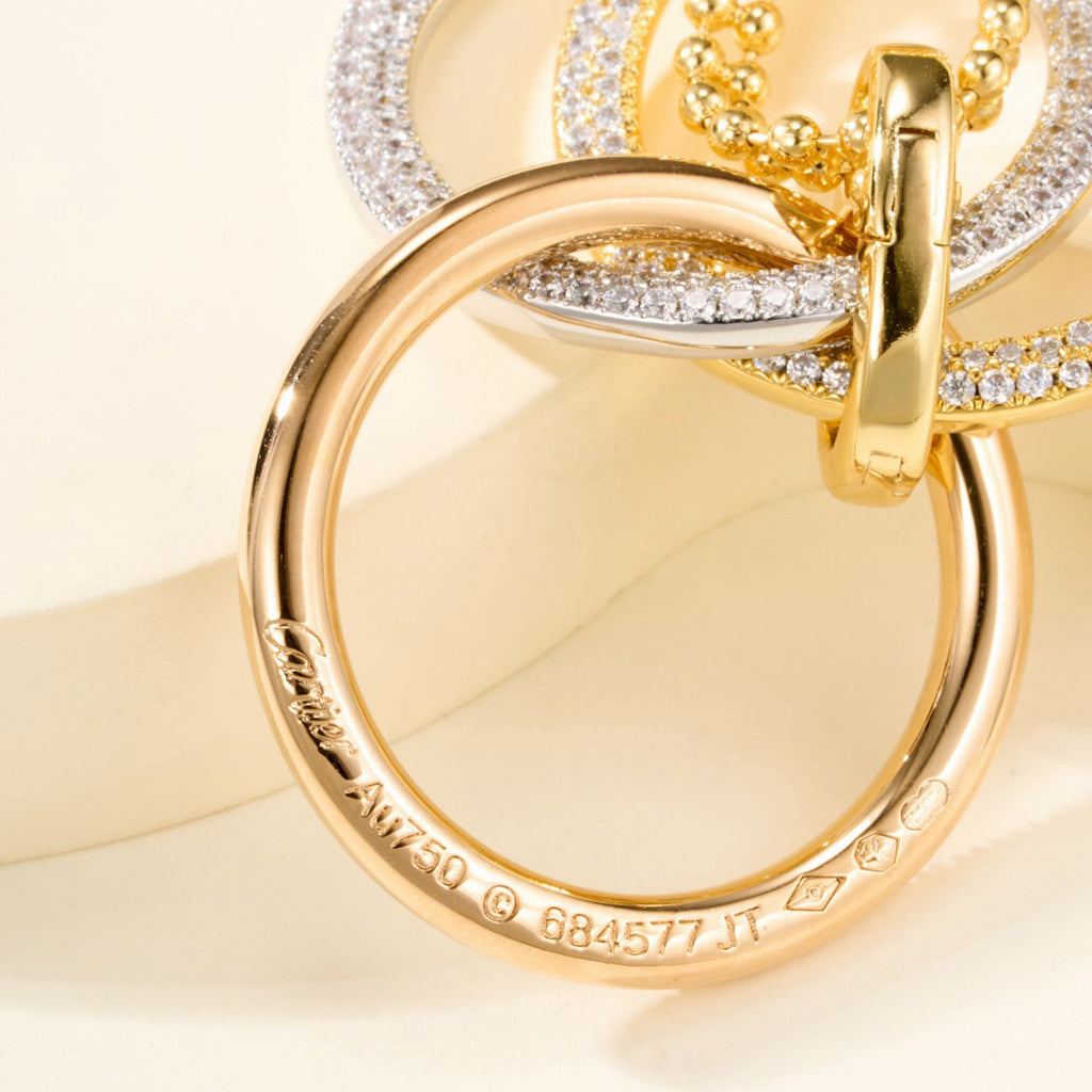 [Eterna Jewels]TRINITY LARGE FULL DIAMOND  NECKLACE