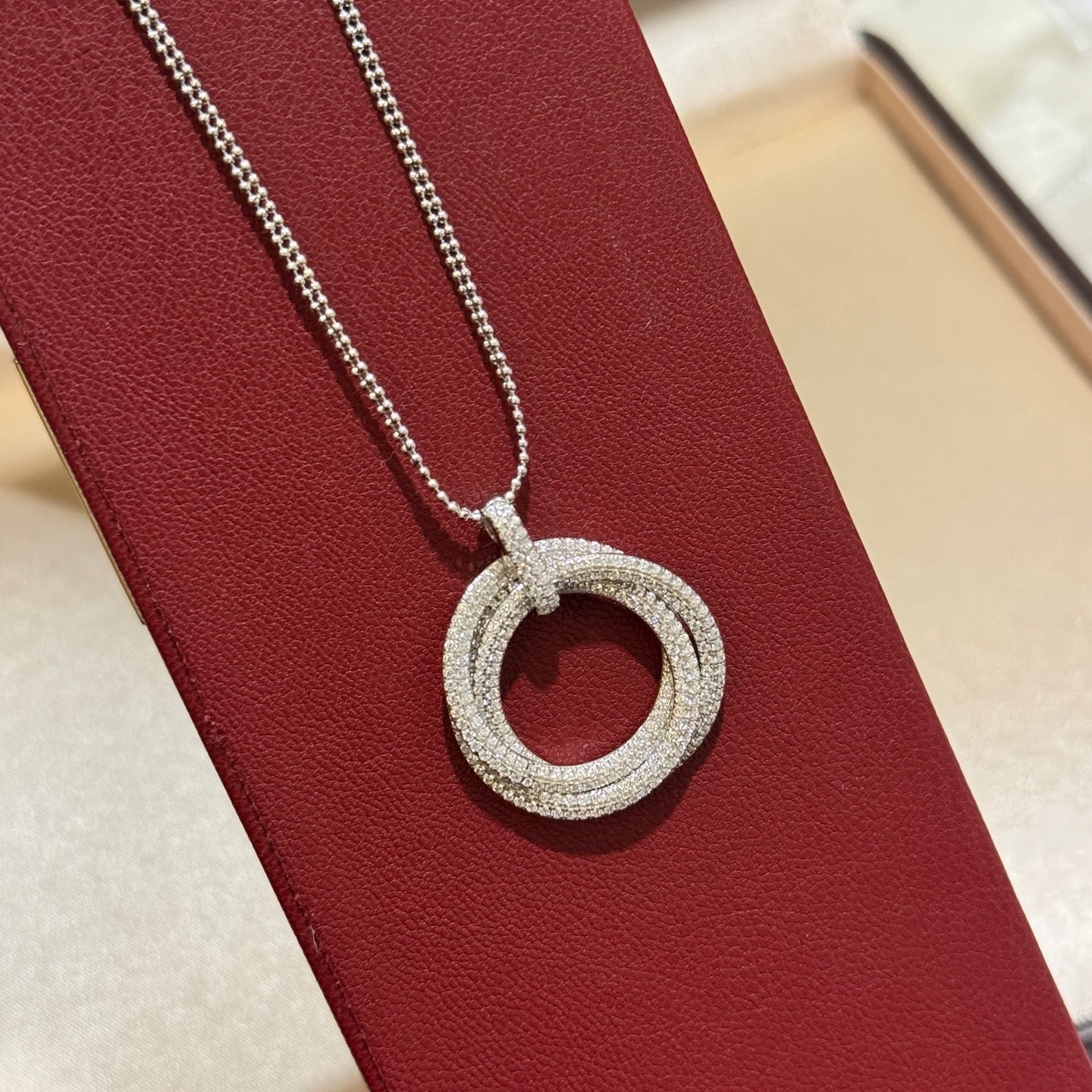 [Eterna Jewels]TRINITY LARGE FULL DIAMOND  NECKLACE