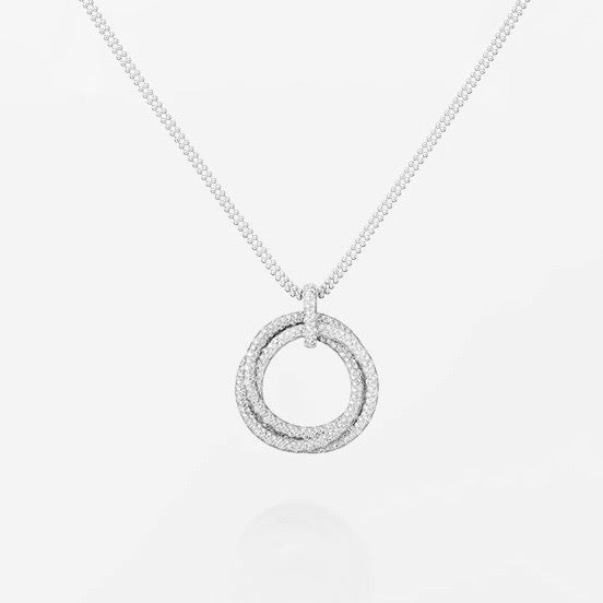 [Eterna Jewels]TRINITY LARGE FULL DIAMOND  NECKLACE