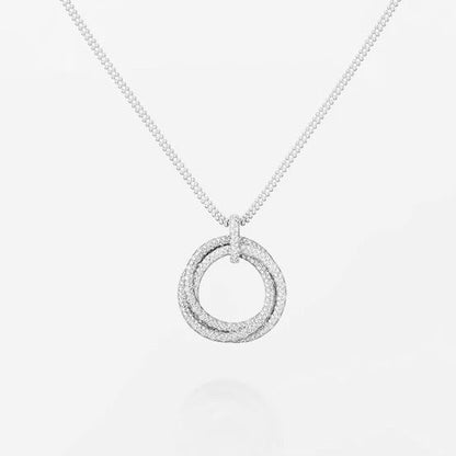 [Eterna Jewels]TRINITY LARGE FULL DIAMOND  NECKLACE
