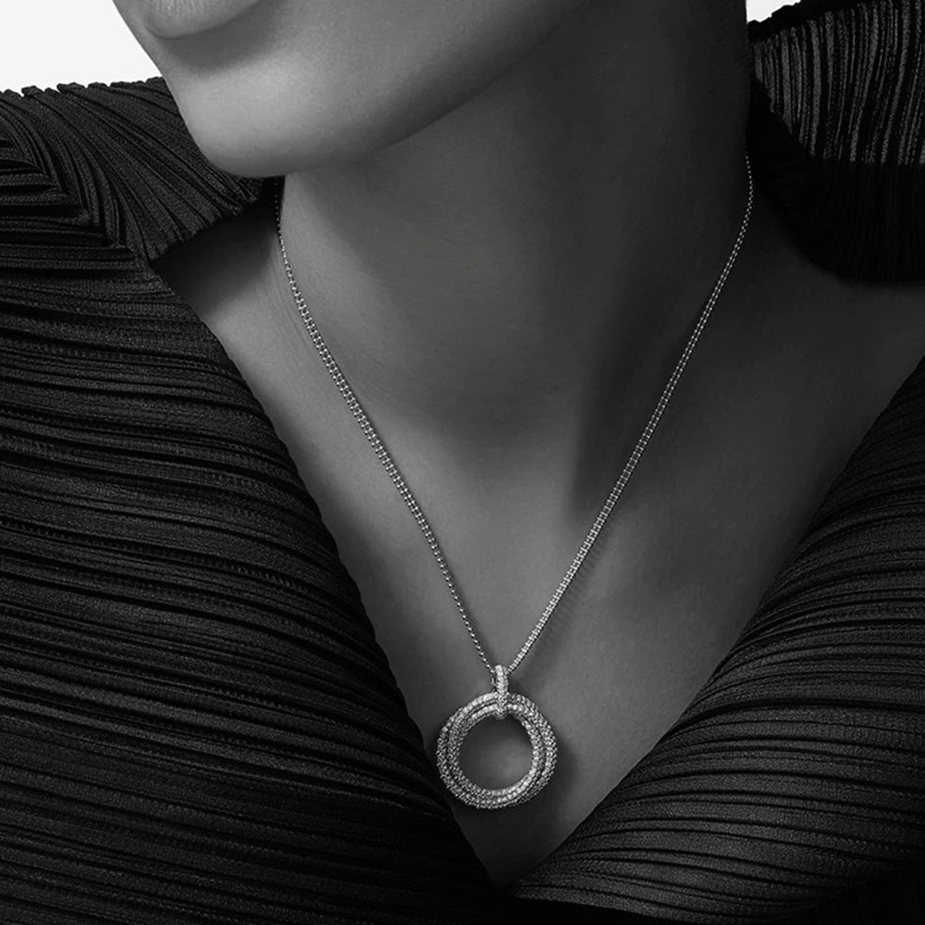 [Eterna Jewels]TRINITY LARGE FULL DIAMOND  NECKLACE