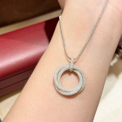[Eterna Jewels]TRINITY LARGE FULL DIAMOND  NECKLACE