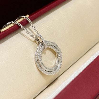 [Eterna Jewels]TRINITY LARGE FULL DIAMOND  NECKLACE