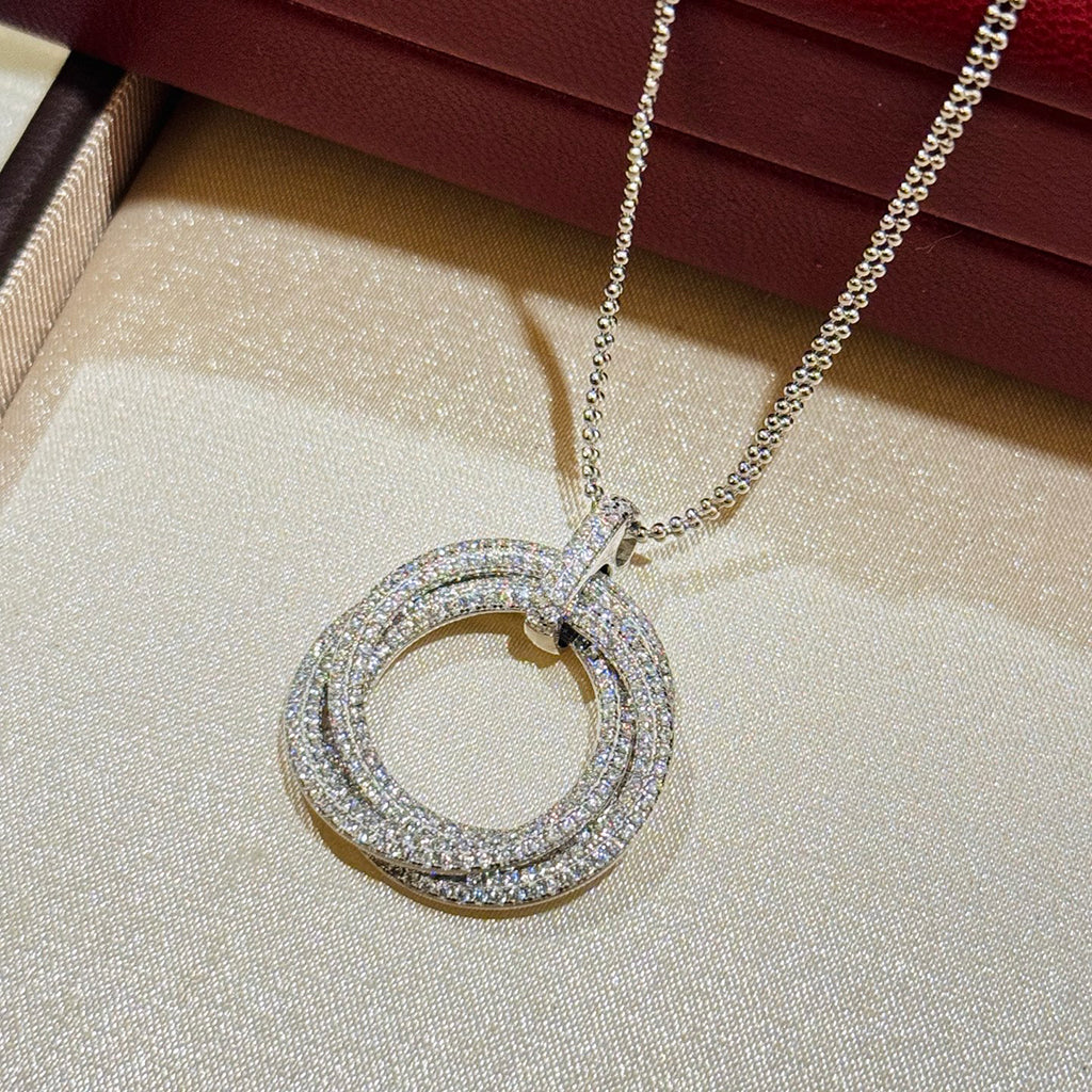 [Eterna Jewels]TRINITY LARGE FULL DIAMOND  NECKLACE
