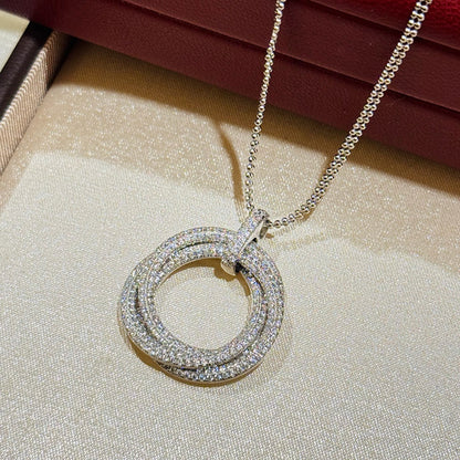 [Eterna Jewels]TRINITY LARGE FULL DIAMOND  NECKLACE