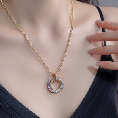 [Eterna Jewels]TRINITY LARGE FULL DIAMOND  NECKLACE