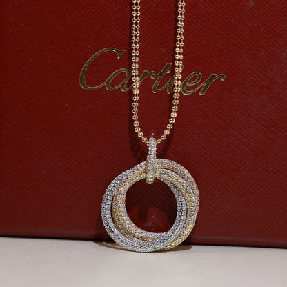 [Eterna Jewels]TRINITY LARGE FULL DIAMOND  NECKLACE