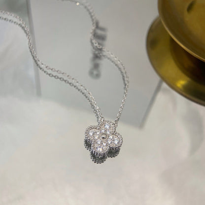 [Eterna Jewels]KLEE 15MM DIAMANT EINZELBLUMEN-HALSKETTE