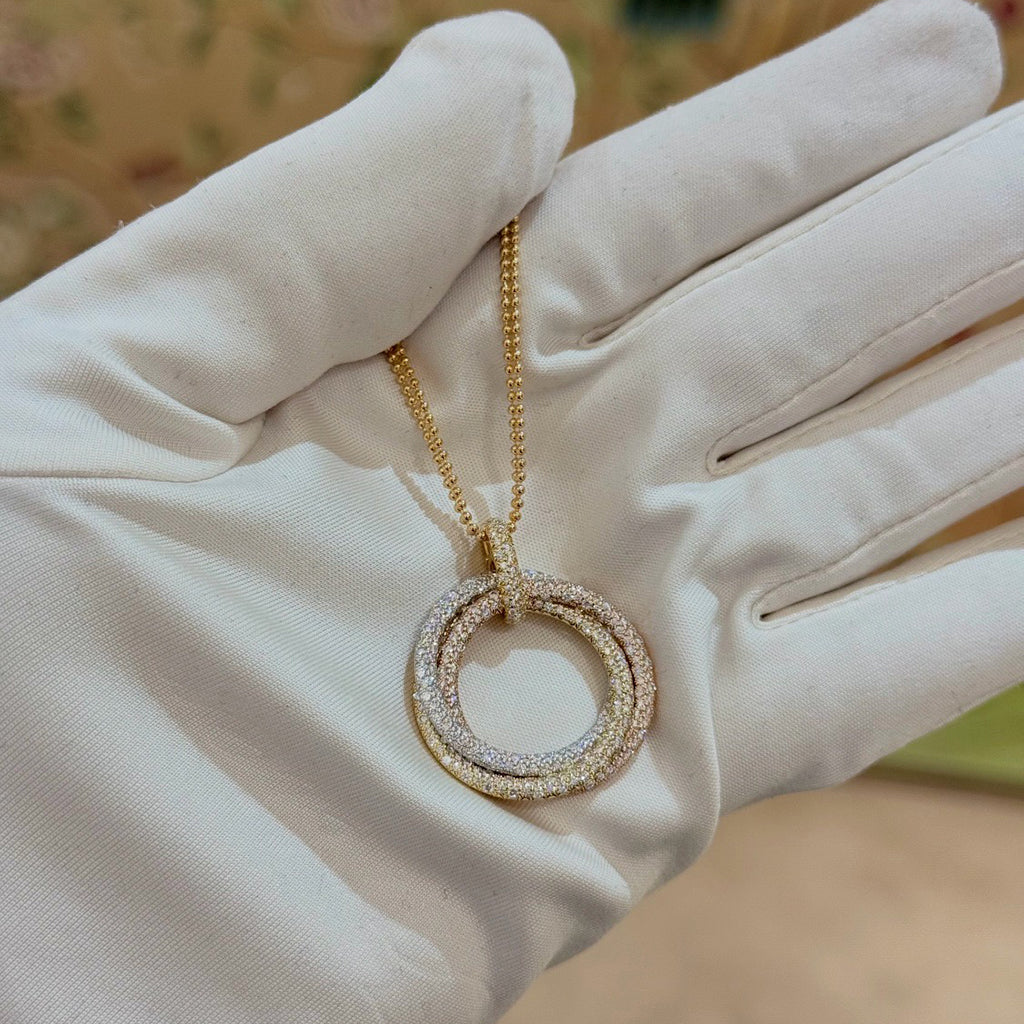 [Eterna Jewels]TRINITY LARGE FULL DIAMOND  NECKLACE