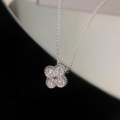 [Eterna Jewels]KLEE 15MM DIAMANT EINZELBLUMEN-HALSKETTE