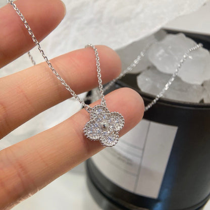 [Eterna Jewels]KLEE 15MM DIAMANT EINZELBLUMEN-HALSKETTE