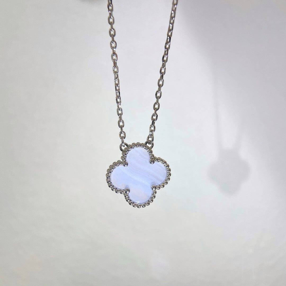 [Eterna Jewels]KLEE 15MM BLAUER CHALCEDON HALSKETTE SILBER