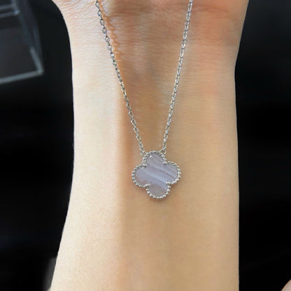 [Eterna Jewels]KLEE 15MM BLAUER CHALCEDON HALSKETTE SILBER