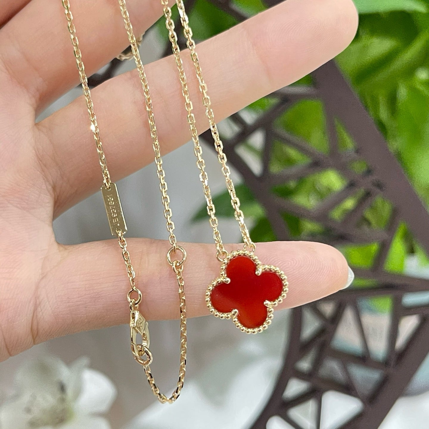 [Eterna Jewels]KLEE 15MM KARNEOL EINZELBLUMEN-HALSKE_NO_TRANSLATION_FOUND