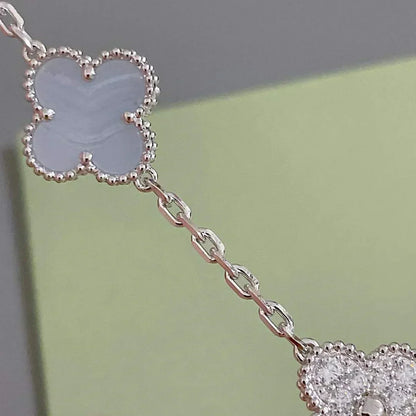 [Eterna Jewels] KLEEBRAUM 5 MOTIV VIOLETTER CHALCEDON ARMBAND KOLLEKTION