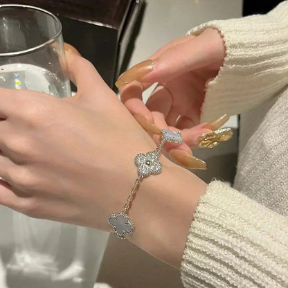 [Eterna Jewels] KLEEBRAUM 5 MOTIV VIOLETTER CHALCEDON ARMBAND KOLLEKTION