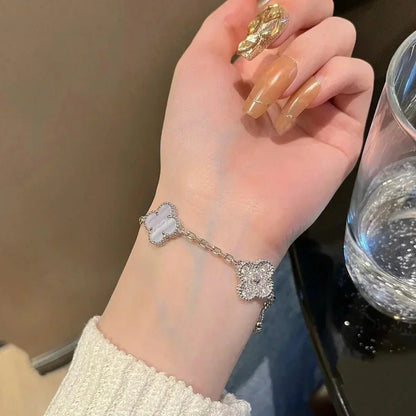 [Eterna Jewels] KLEEBRAUM 5 MOTIV VIOLETTER CHALCEDON ARMBAND KOLLEKTION