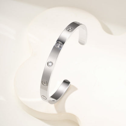 [Eterna Jewels]LOVE BRACELET 6.1MM 1 DIAMOND OPEN CUFF