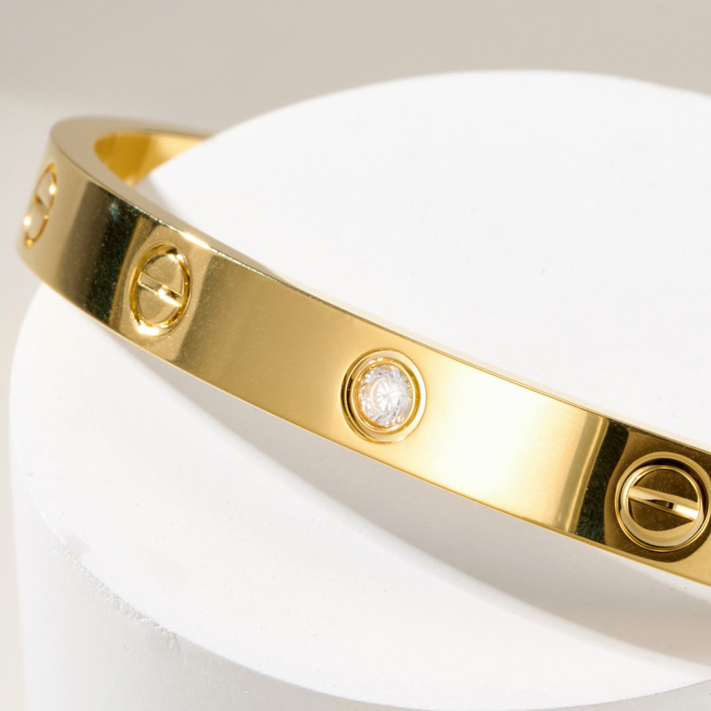 [Eterna Jewels]LOVE BRACELET 6.1MM 1 DIAMOND OPEN CUFF