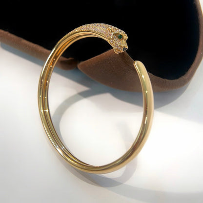 [Eterna Jewels]PANTHERE HALF DIAMOND OPEN BRACELET