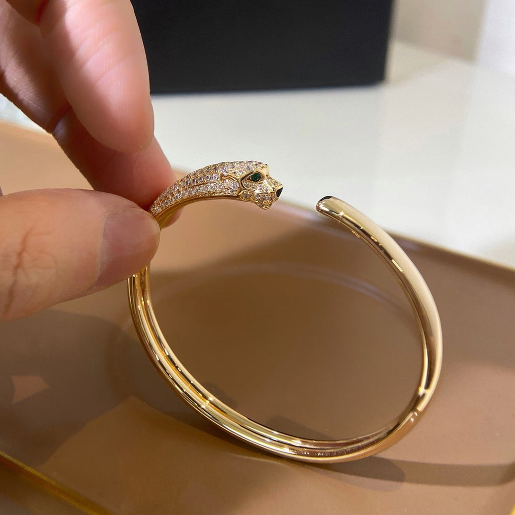 [Eterna Jewels]PANTHERE HALF DIAMOND OPEN BRACELET