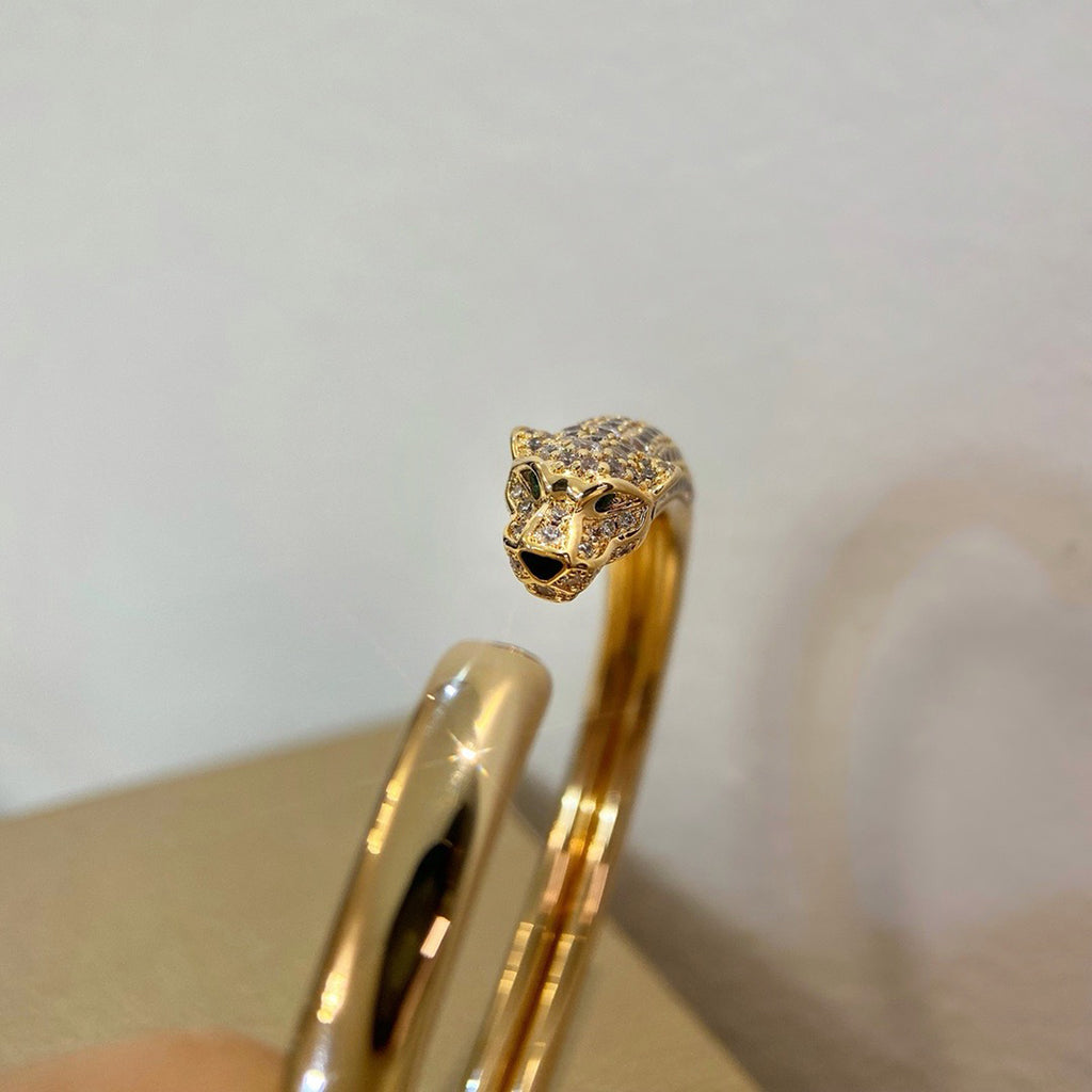 [Eterna Jewels]PANTHERE HALF DIAMOND OPEN BRACELET