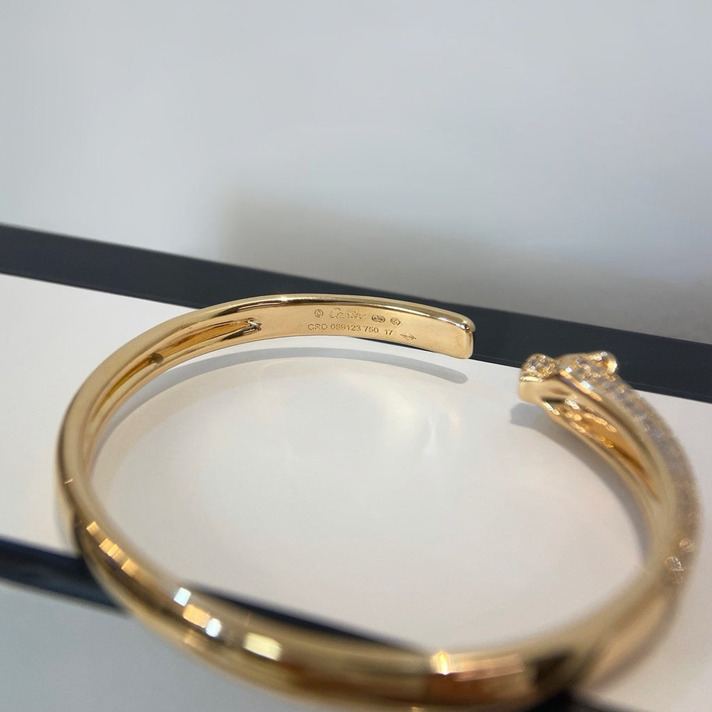 [Eterna Jewels]PANTHERE HALF DIAMOND OPEN BRACELET
